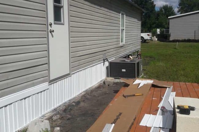 finishing the braced skirting job