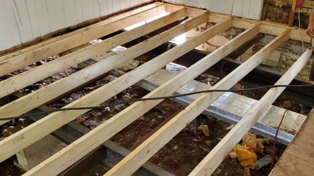 new floor joists installed